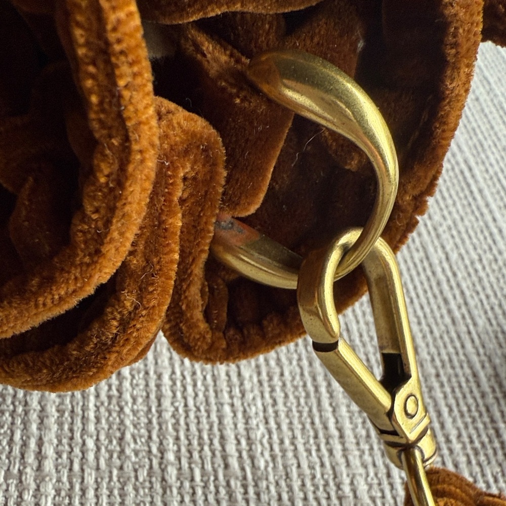 Madewell EUC Brown Velvet Drawstring Bag - Picture 9 of 13
